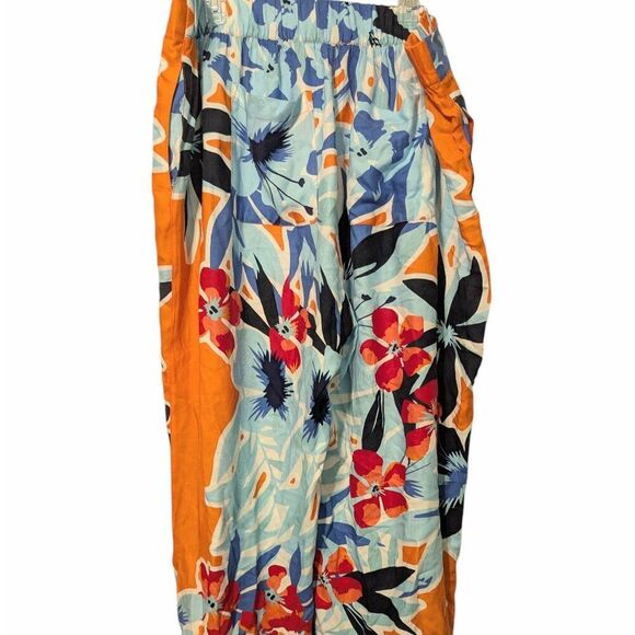 Women's Soft Surroundings Cabana Bay Wide Leg Crop Pants Vermillion Aqua 2X - Picture 3 of 12